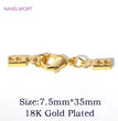 18K Gold Plated Brass Lobster Clasps Connector,Jewellery End Caps Fastener Clasp For DIY Bracelet Jewelry Making Accessories