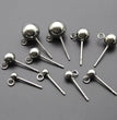 20Pcs Stainless Steel 3/4/5/6/8mm Round Ball Stud Earrings Post With Loops For DIY Earrings Accessories Jewelry Making Findings