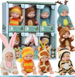 1/6 Pcs 4 Inch Mini Reborn Baby Dolls Toy Set Realistic Baby Doll with Cute Animal Clothes Gifts for Birthday Christmas Exquisit