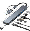 USB C Hub USB Splitter 8 in 1 USB Extender with 4 USB Port 1 USBC Port TF/SD Card Reader Audio Output Compatible for MacBook