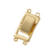 2pcs 14K Gold Plated Layered Clasp 2 Strands Necklace Layering Clasp Necklace Connectors Bar Links Slide Lock for Jewelry Making