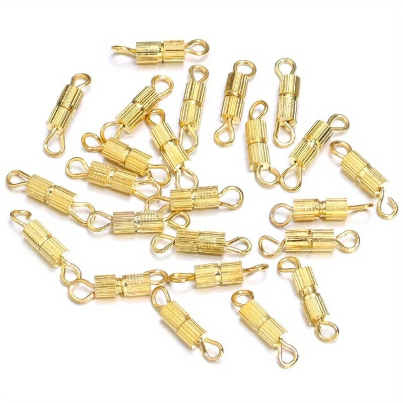 10pcs Spiral Bracelet Necklace Clasp Striped Vertical Connection Screw Buckle Twist Buckle DIY Jewelry Accessories