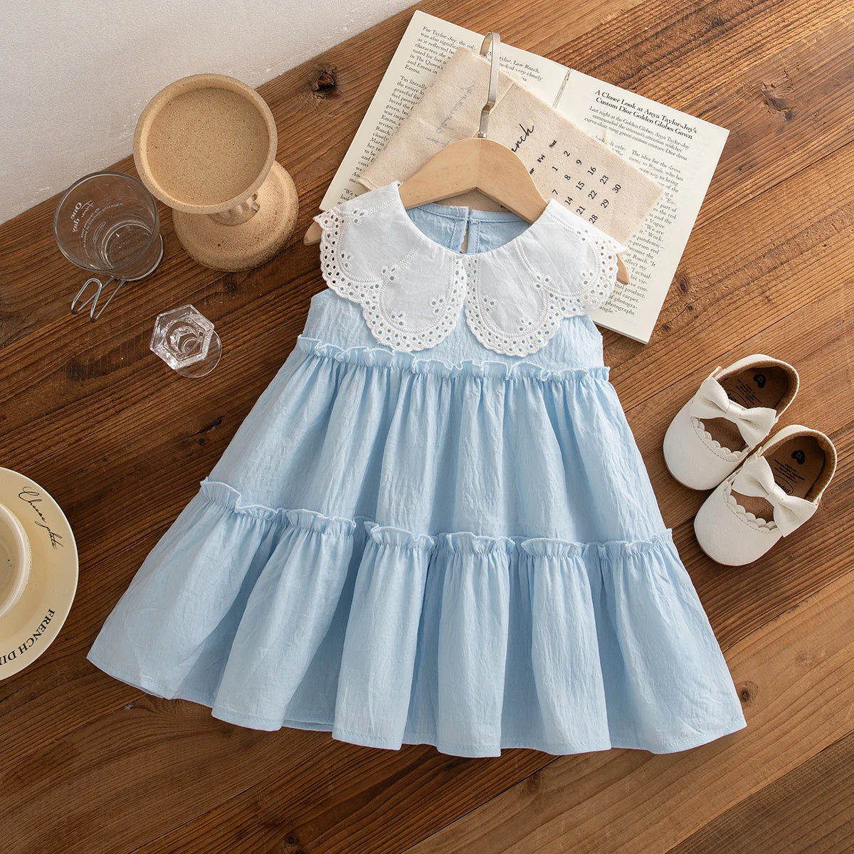 Sweet Solid Color Baby Girl Dress Summer New Children'S Sleeveless Clothes (9 Months -4 Years Old)