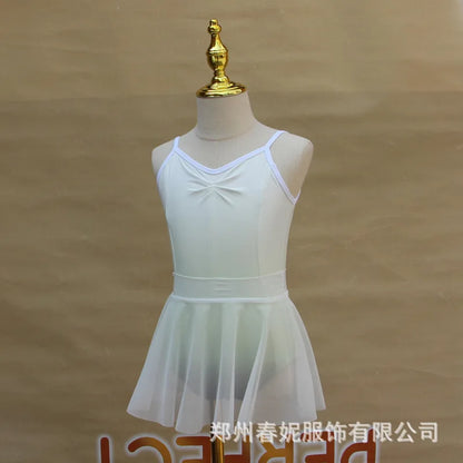 Children Dance Clothes Girls Gradient Summer Suspender Practice Clothes Art Test-grade Onesie Chinese Dance Body Clothes