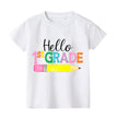 2024 Hello First Grade Kids T-Shirt Children Back To School Shirt Boy Girl Clothes First Day of School Shirts Kid 1st Grade Gift