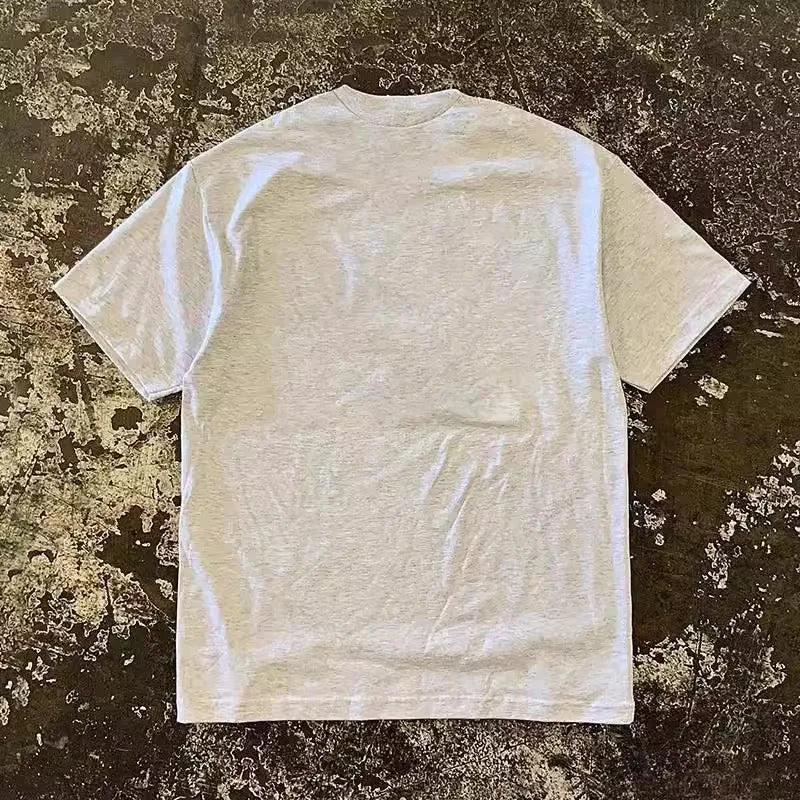 Loose Fit Short Sleeve T-Shirt 3A260g Double Weave Pure Cotton American Retro Style for Couples Men Women Casual Wear