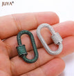 JUYA Luxury Pave Zircon Carabiner Clasps Spiral Lock Fastener Full Diamond Charms For DIY Fashion Jewelry Supplies Accessories