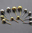 20Pcs Stainless Steel 3/4/5/6/8mm Round Ball Stud Earrings Post With Loops For DIY Earrings Accessories Jewelry Making Findings
