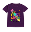 Hello First Grade Summer Children's Top Pencil Pattern Printed Short Sleeve Shirt Kids Back To School Shirts Clothes